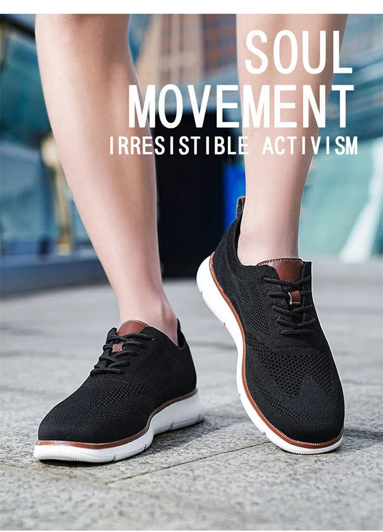 STRONGSHEN Men Casual Handmade Shoes Mesh Breathable Sneakers Business Fashion Business Formal Shoes for Men Trainers Zapatos