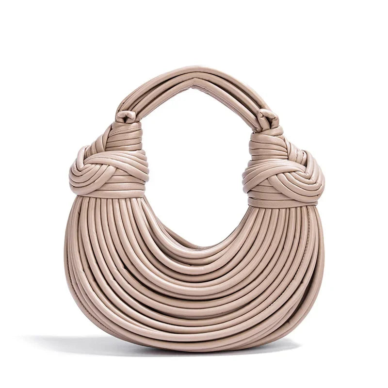 2024 New Fashionable Creative Women's Handbag Cross-border Style Hand-woven Label Bread Bag Underarm Bag Crossbody Clutch