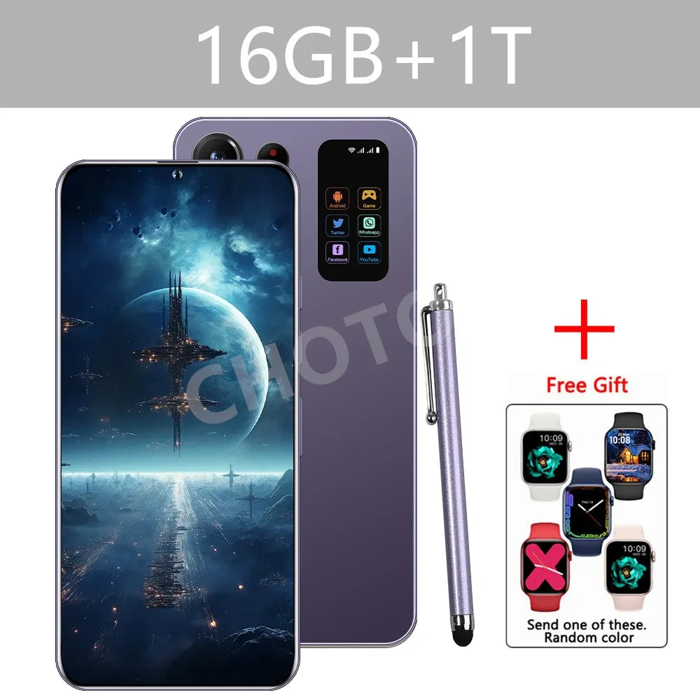 S+ 25 Ultra Global Version Original 7.3HD Mobile Phones 4G 5G Dual Sim Card Cell Phone Android 14 Smartphone 7800mAh Cellphone