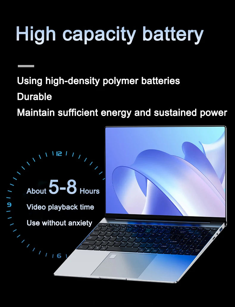 Original 15.6"  N5095 laptop, Windows 11 Professional 32GB 2048 GB fingerprint unlock backlit keyboard portable office laptop