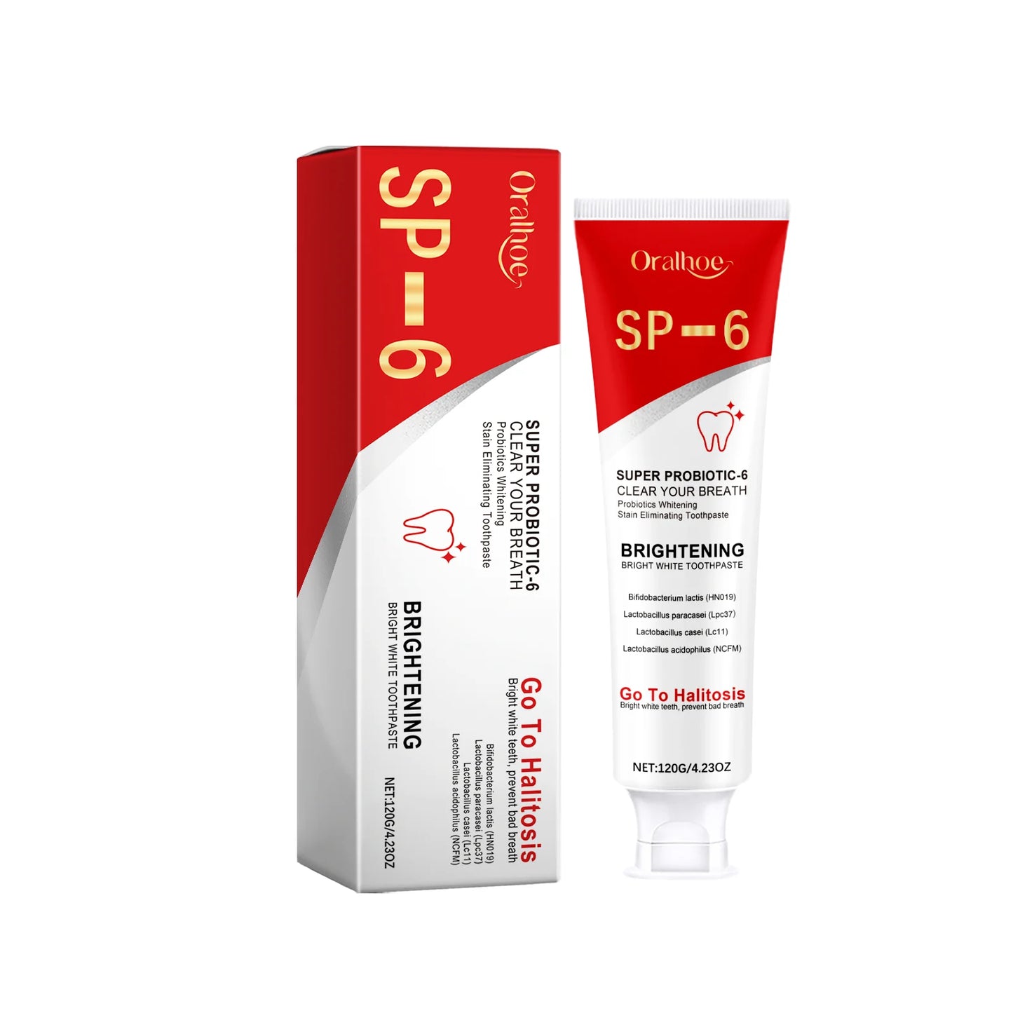 Sp 6 Probiotic Brightening Toothpaste Tooth Whitening Plaque Stains Remover Improves Yellow Teeth Lasting Oral Refreshing Care