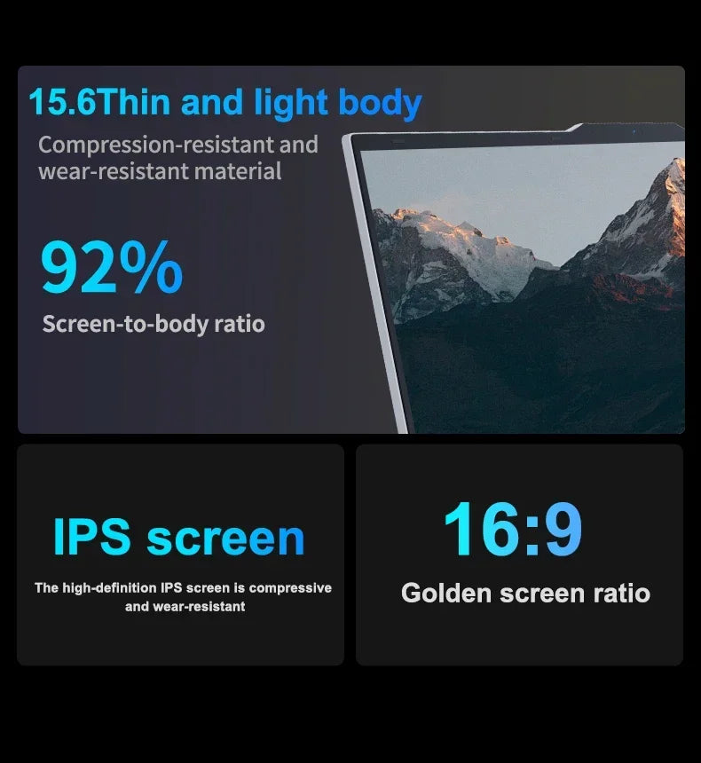 2025 New Laptop Computer Windows 11 32GB RAM 2TB SSD Intel Core i7 6500U 1920*1080 Resolution Laptop 15.6" Office Study Computer