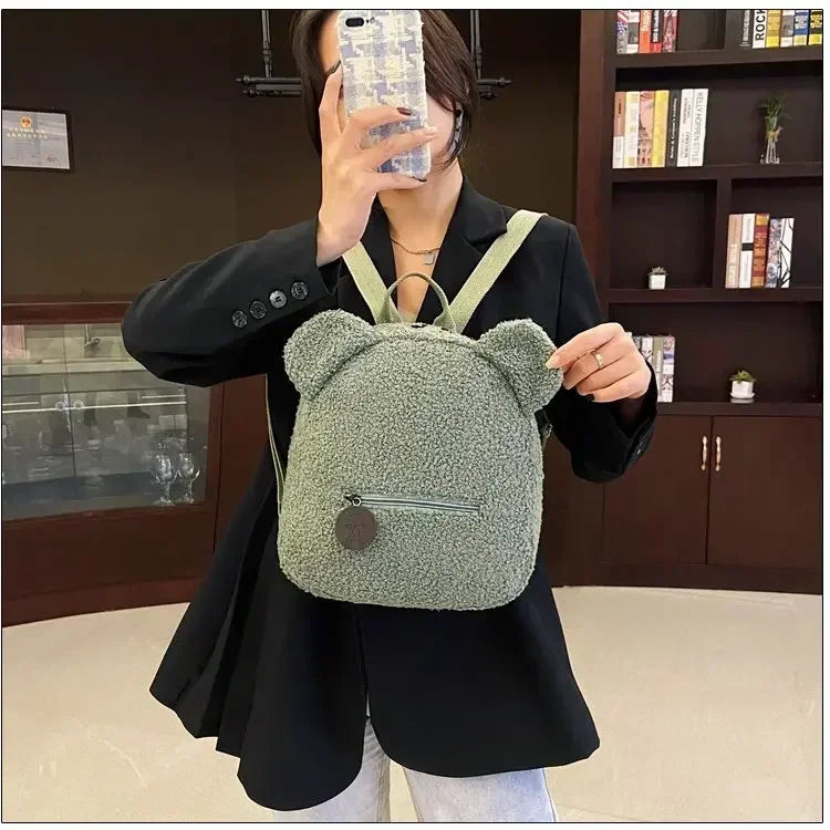 Girl Cute Backpack Women Sweet Travel Backpack Bag High Quality School Bag Girl Solid Soft Handbag Backpack Women