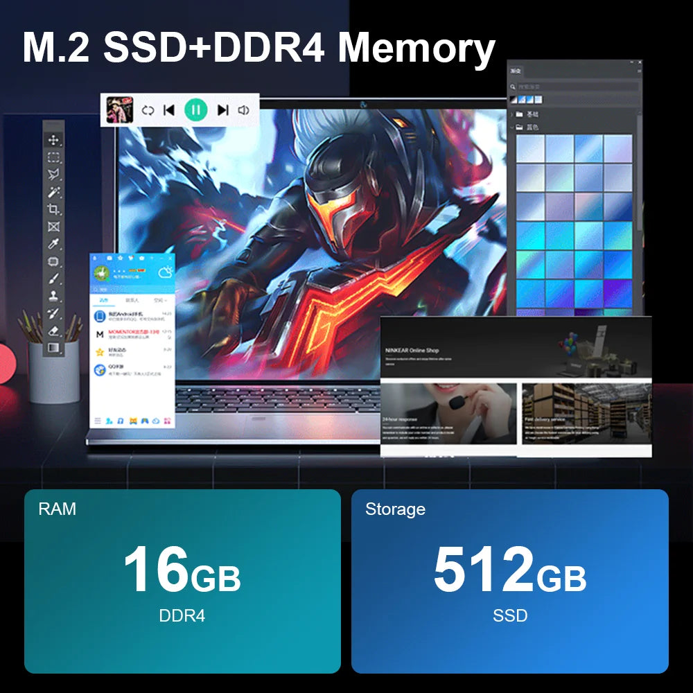 Ninkear N15 Air Laptop 15,6" IPS 1080P IPS Intel N95 3.4Ghz 16GB RAM 512GB SSD General Use Productivity Windows 11 pro Notebook