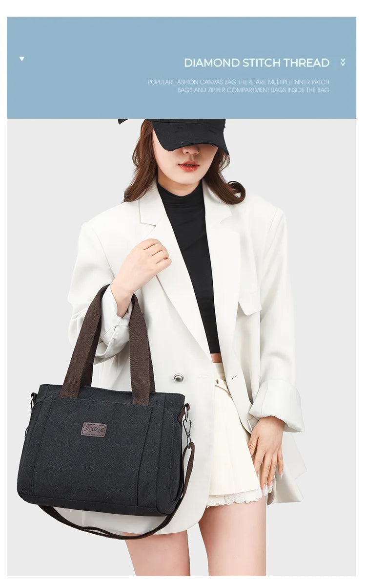 Women Handbags Ladies Canvas Shopping Tote Bag Clutch Female Crossbody Bags