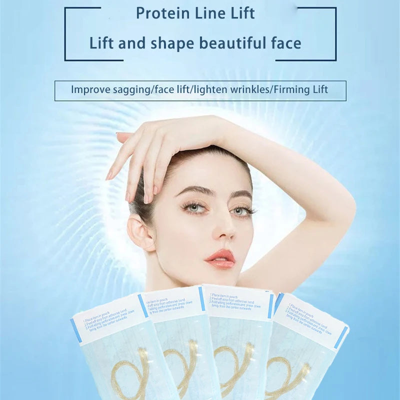 60/120pcs 24K Gold Protein Line Absorbable Anti-wrinkle Face Filler Firming Fade Fine Lines Collagen Thread Anti-Aging Serum