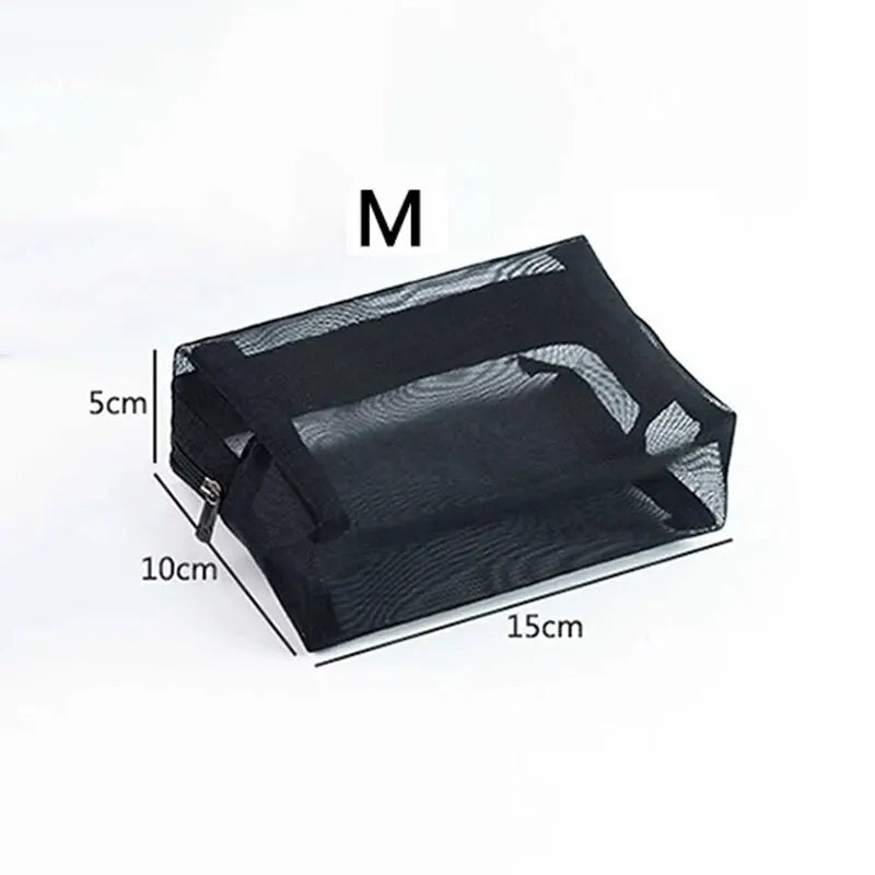 Simple Cosmetics Storage Bag For Women Large-capacity Waterproof Travel Portable Toiletries Storage Package Mesh Zipper Bag