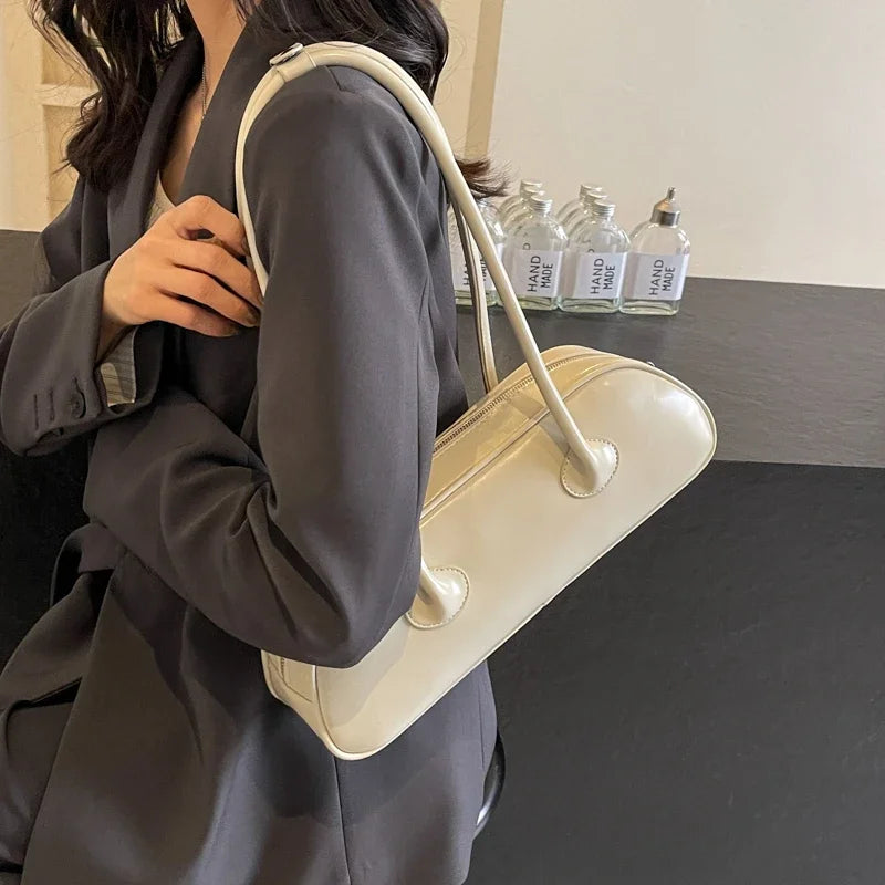 Advanced Sense Retro Pu Zipper Ladies Shoulder Bags Trend 2025 Light Luxury Hot Sale Bags for Women New Handbag Bolsas Femininas