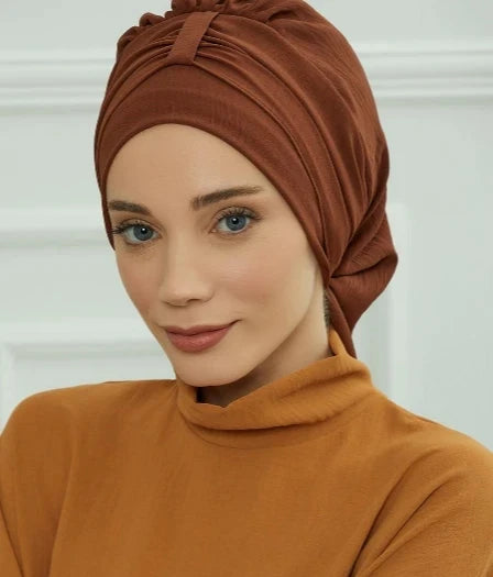 Muslim Solid Instant Turban Hat Hijab Women Caps Islamic Bandana Bonnet Fashion