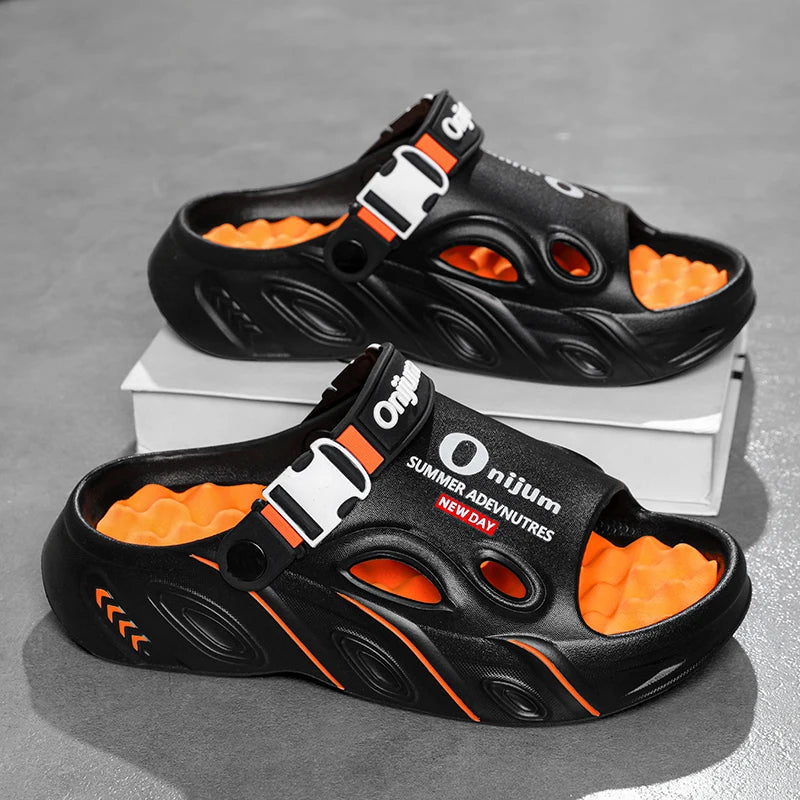 2025 New Men Slippers Summer Slides Dual-purpose Sandals EVA Soft-sole Unisex Men Women Indoor Outdoor Walking Beach Shoes