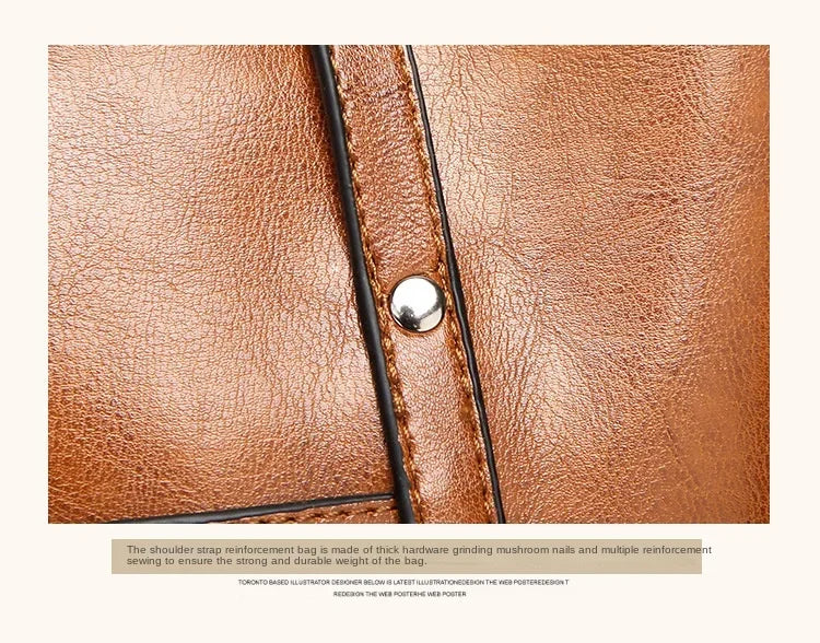 Shoulder Bags for Women Oil Wax Leather Handbag Tote Crossbody Bag Vintage Satchels Women Bags Designer Handbag High Quality