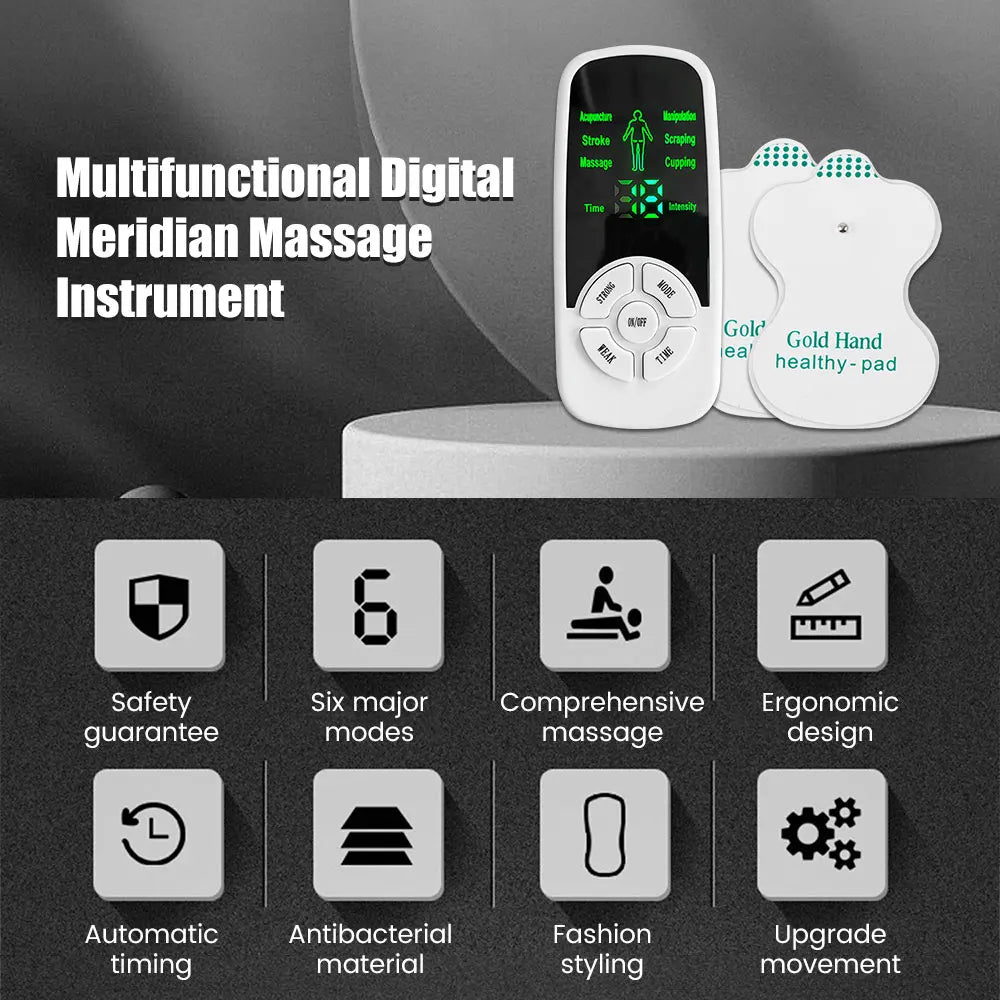 Electric Digital Tens Unit Acupuncture Pulse Massager Muscle Stimulator Therapy Pain Relief Meridian Full Body Massage Device