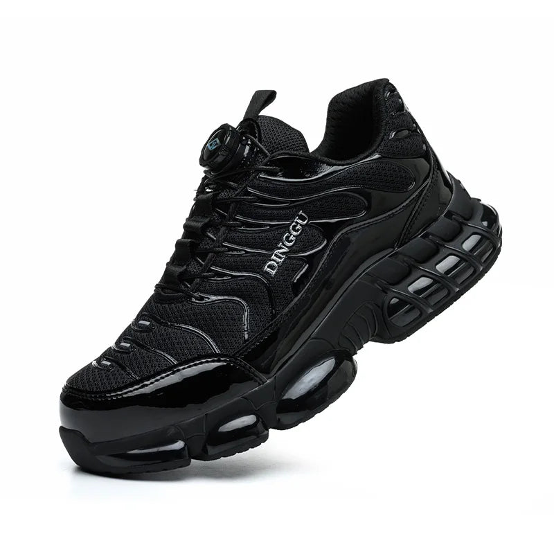 Rotating Buttons Safety Shoes Men Fashion Work Sneakers Steel Toe Shoes High-quality Work Shoes Puncture-Proof Protective Shoes