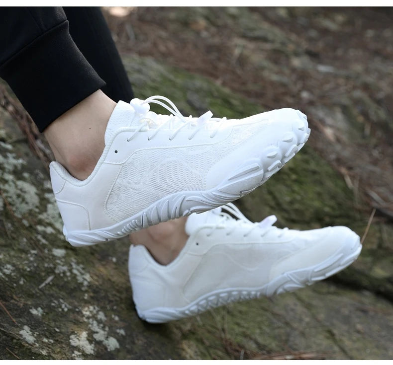 Wide Fit Sneakers for Men and Women Zero Drop Barefoot Shoes with Elastic Band for Beach Hiking and Daily Wear
