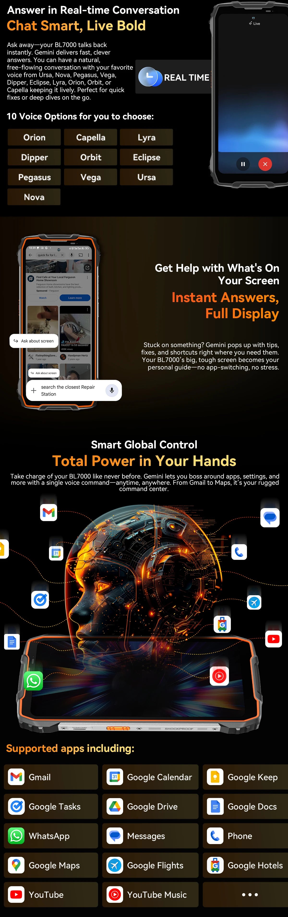BLACKVIEW BL7000 5G AI Rugged Phone Deepseek GPT Android 15 Smartphone, 6.78" HD+2.4K Display 120Hz, 24(8+16)GB 256GB, 7500Amh