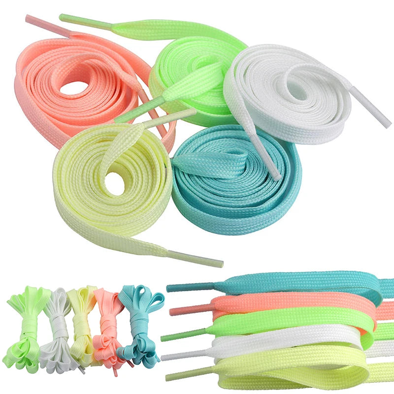 1pair Shoelaces Glow In The Dark Night Luminous Sports Shoes Accessories Elastic Laces Shoestrings Shoelaces for Kid Sneakers