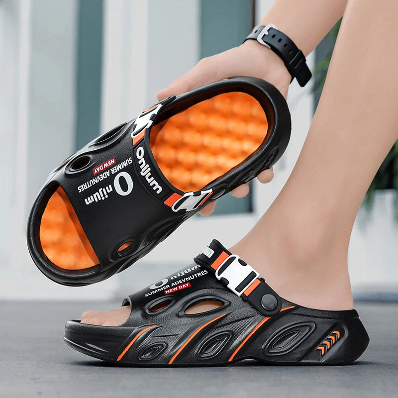 2025 New Men Slippers Summer Slides Dual-purpose Sandals EVA Soft-sole Unisex Men Women Indoor Outdoor Walking Beach Shoes