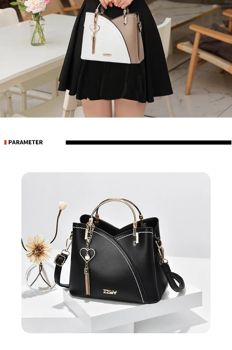 2025 New Women PU Handbag Bag Korean Style Large Capacity Shoulder Crossbody Bag Ladies High quality Leather Daily shopping Bag