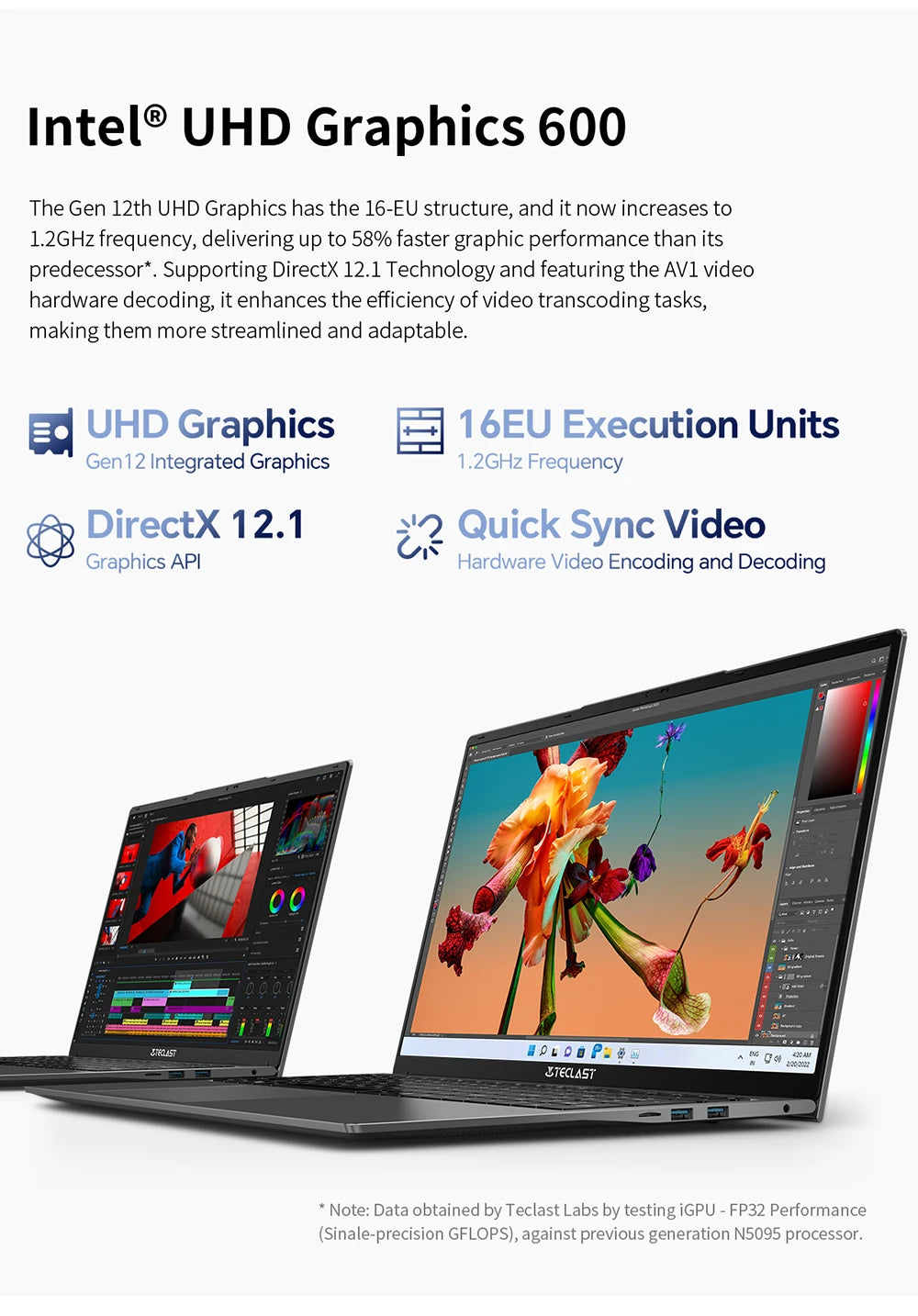 Teclast F17 Plus Laptop 17.3 inch Intel N95 Computer 16GB RAM 512GB SSD Windows 11 Pro 180° Flip Laptops mini-HDMI USB3.2 Type-C