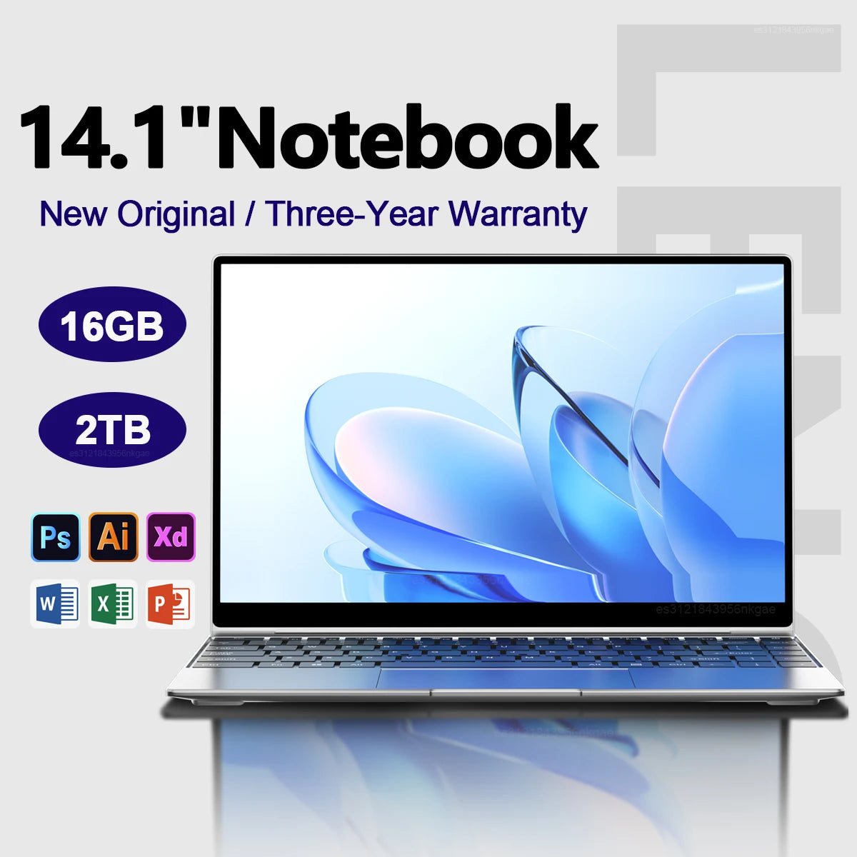 LENO 14.1" Ultra Slim Laptop 16GB RAM 2TB SSD Windows 11 Intel N3700 Notebook Gamer 1920*1080  Display Office Study Computer PC