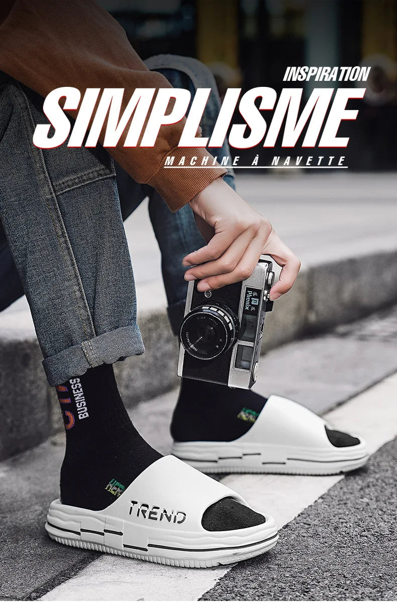 Men's Non-Slip EVA Platform Slides Comfortable Soft Sole Cloud Slippers For Indoor Outdoor Bathroom Beach Summer Sandals for Men