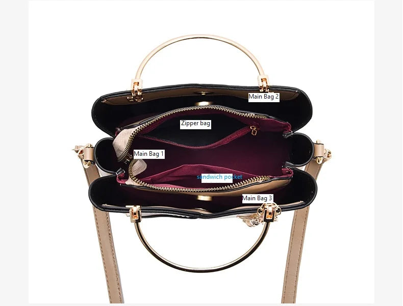 2025 New Women PU Handbag Bag Korean Style Large Capacity Shoulder Crossbody Bag Ladies High quality Leather Daily shopping Bag