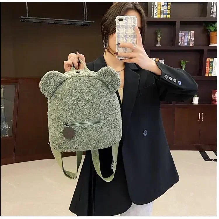 Girl Cute Backpack Women Sweet Travel Backpack Bag High Quality School Bag Girl Solid Soft Handbag Backpack Women