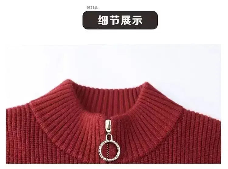 Sping Autumn New Women Sweaters Coats Stand Collar Zipper Contrast Color Pocket Fashion All-match Long Sleeve Cardigan Knit Tops