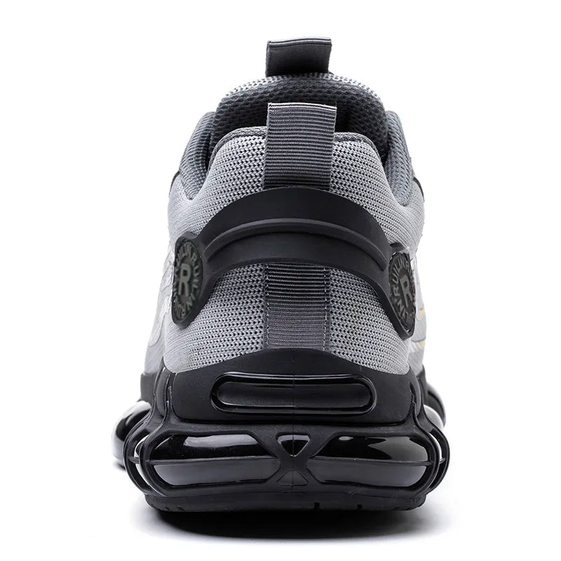 Rotating Button Work Sneaker Air Cushion Steel Toe Safety Boots Anti-Smash Work Shoes Indestructible Protective Safety Shoes Men