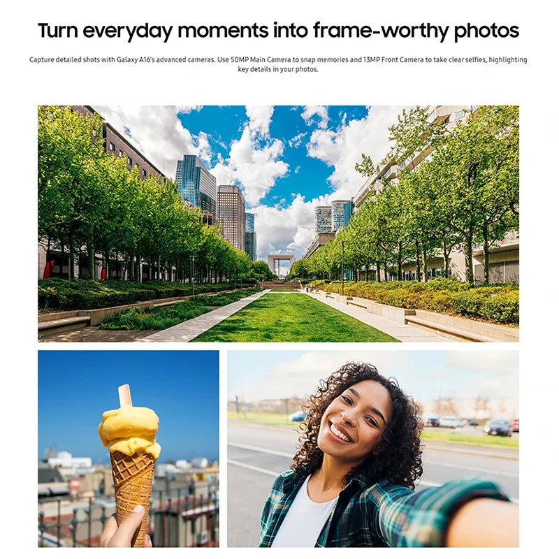 Samsung Galaxy A16 NFC,6.7" AMOLED Screen,50 MP Camera,Octa-Core CPU,5000 mAh battery