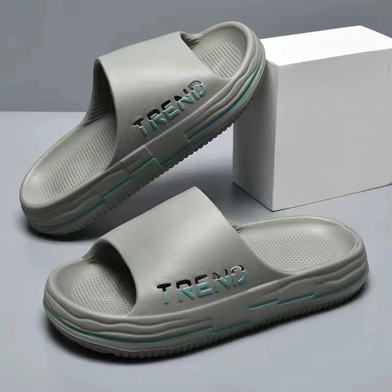 Men's Non-Slip EVA Platform Slides Comfortable Soft Sole Cloud Slippers For Indoor Outdoor Bathroom Beach Summer Sandals for Men