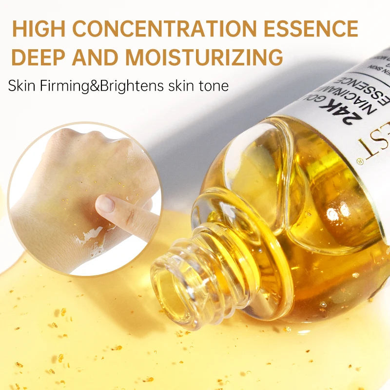 24K Gold Face Serum Dark Spot Remover Niacinamide Serum Hyaluronic Acid Anit-Wrinkle Whitening Facial Skin Care Products