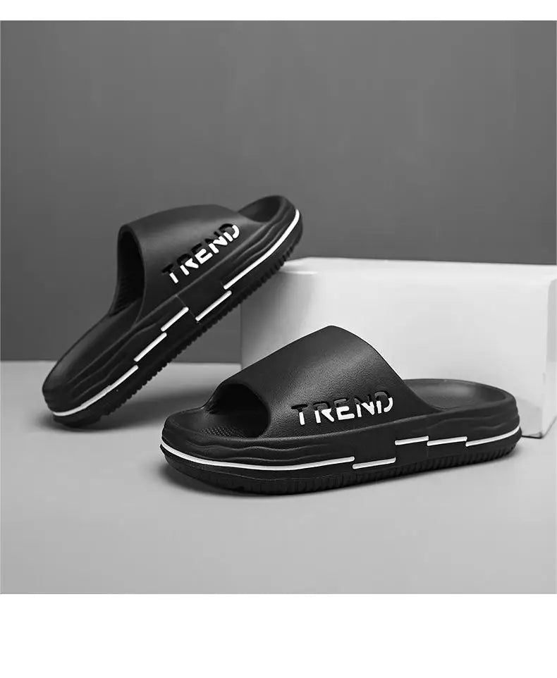Men's Non-Slip EVA Platform Slides Comfortable Soft Sole Cloud Slippers For Indoor Outdoor Bathroom Beach Summer Sandals for Men