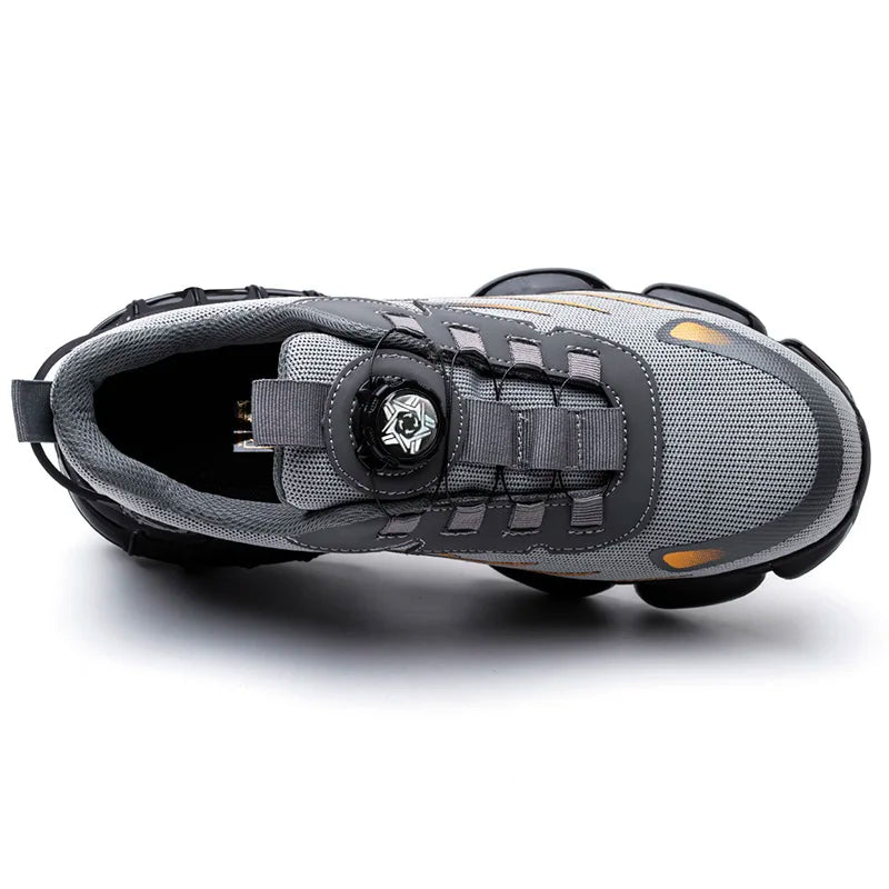Rotating Button Work Sneaker Air Cushion Steel Toe Safety Boots Anti-Smash Work Shoes Indestructible Protective Safety Shoes Men
