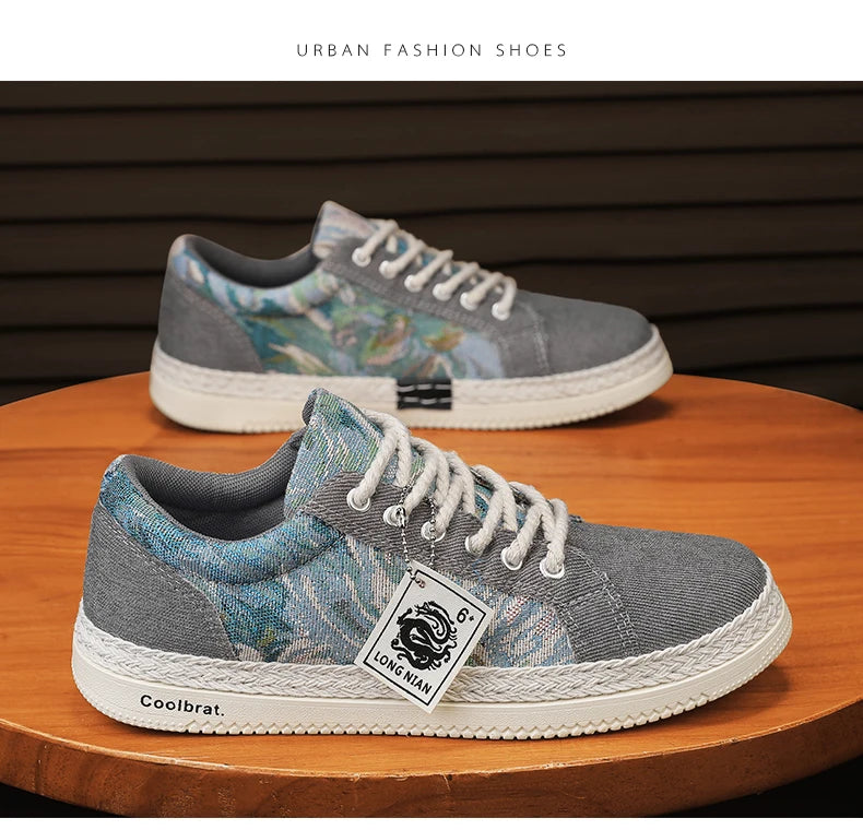 Canvas Men's Shoes Versatile Summer Trend Sports And Leisure Low Top Board Shoes Men's Cloth Shoes Soft Soles Work Shoes