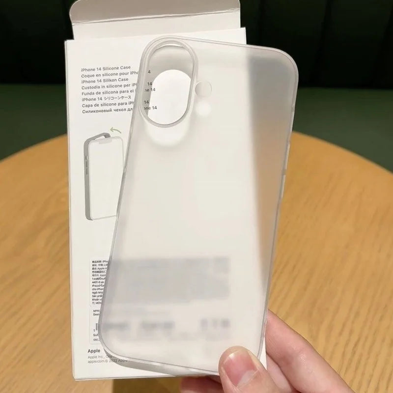 半透明磨砂硬塑膠PC手機殼適用於iPhone 16 15 14 13 12 Pro Max Plus透明防震全保護套