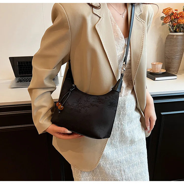 Fashionable Chinese Embroidery Handbag Brand Versatile Shoulder Bag 2025 New Chinese Style Tote Bag Trend Designer Travel Wallet