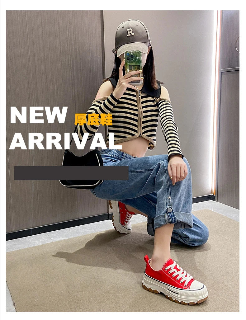 Canvas Womens Shoes High Platform Sneakers for Women 2023 New Breathable Woman Tennis Shoes Casual Women's Tennis Scarpe Donna