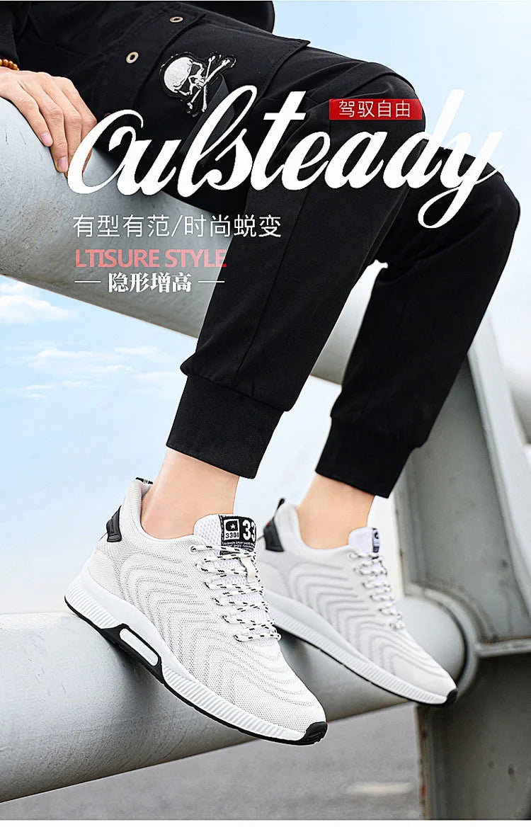 Plus Size 46 Men Sneakers Elevator Shoes Summer Mesh Breathable Heightening Shoes Man Invisiable Increased 6CM Taller Shoes