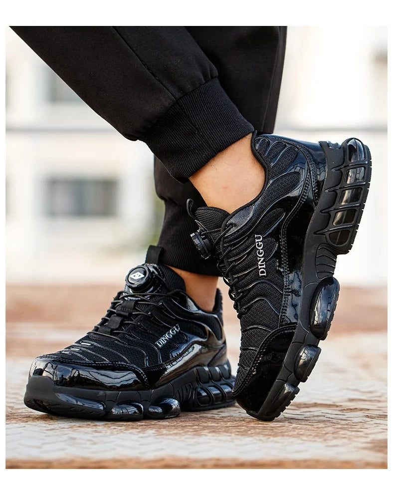Rotating Buttons Safety Shoes Men Fashion Work Sneakers Steel Toe Shoes High-quality Work Shoes Puncture-Proof Protective Shoes