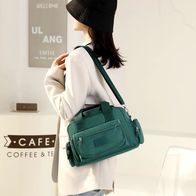 Fashion Multi Pocket Women‘s Handbag Durable Fabric Female Shoulder Bag Large Capacity Girls Shopping Bag Casual Tote SAC