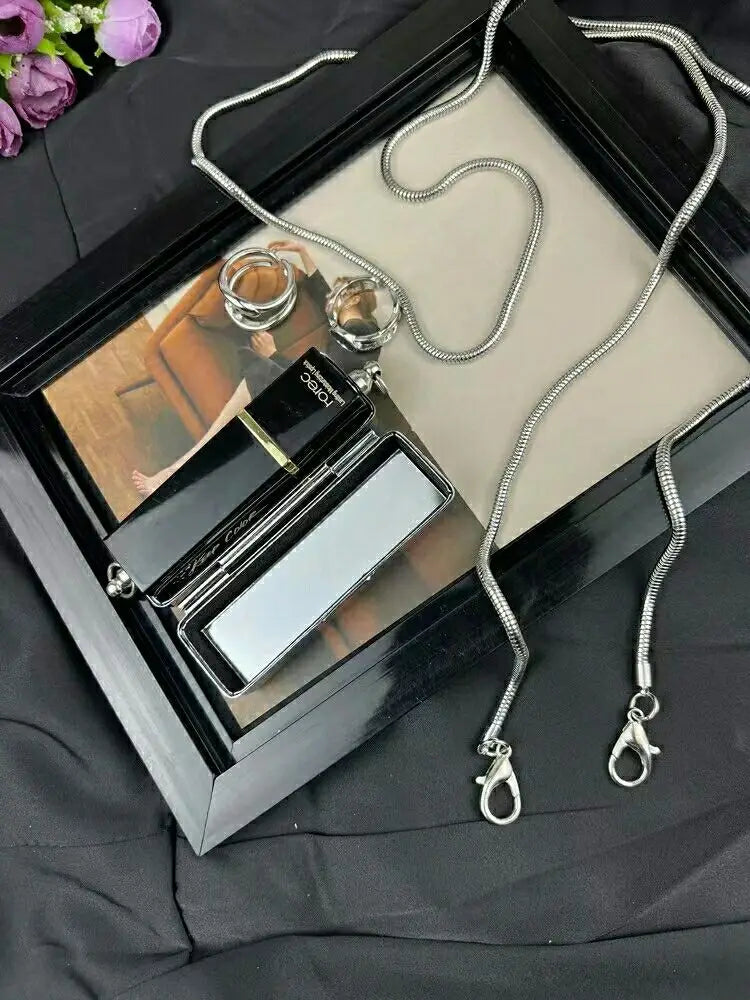 Lipstick Bag MINI Metallic Style Stainless Steel Chains Fashion Hasp Purse Euro-America Style