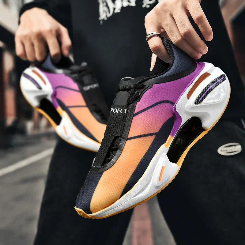 New Men's Running Shoes Breathable Soft Flat Outdoor Sports Cushioning Running Shoes Mesh Comfortable Casual Sneakers for Men