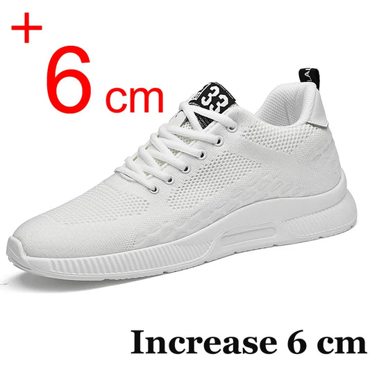 Plus Size 46 Men Sneakers Elevator Shoes Summer Mesh Breathable Heightening Shoes Man Invisiable Increased 6CM Taller Shoes