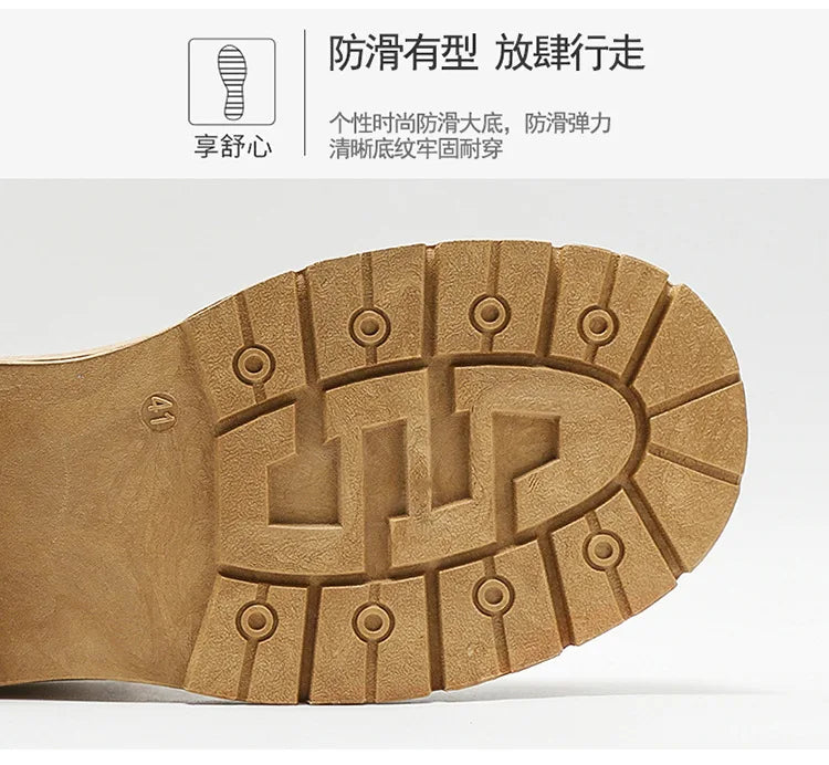 2025 Autumn New Men's Luxury Boots Comfortable Breathable Waterproof Men's Shoes Fashionable Men's Work Boots Motorcycle Boots