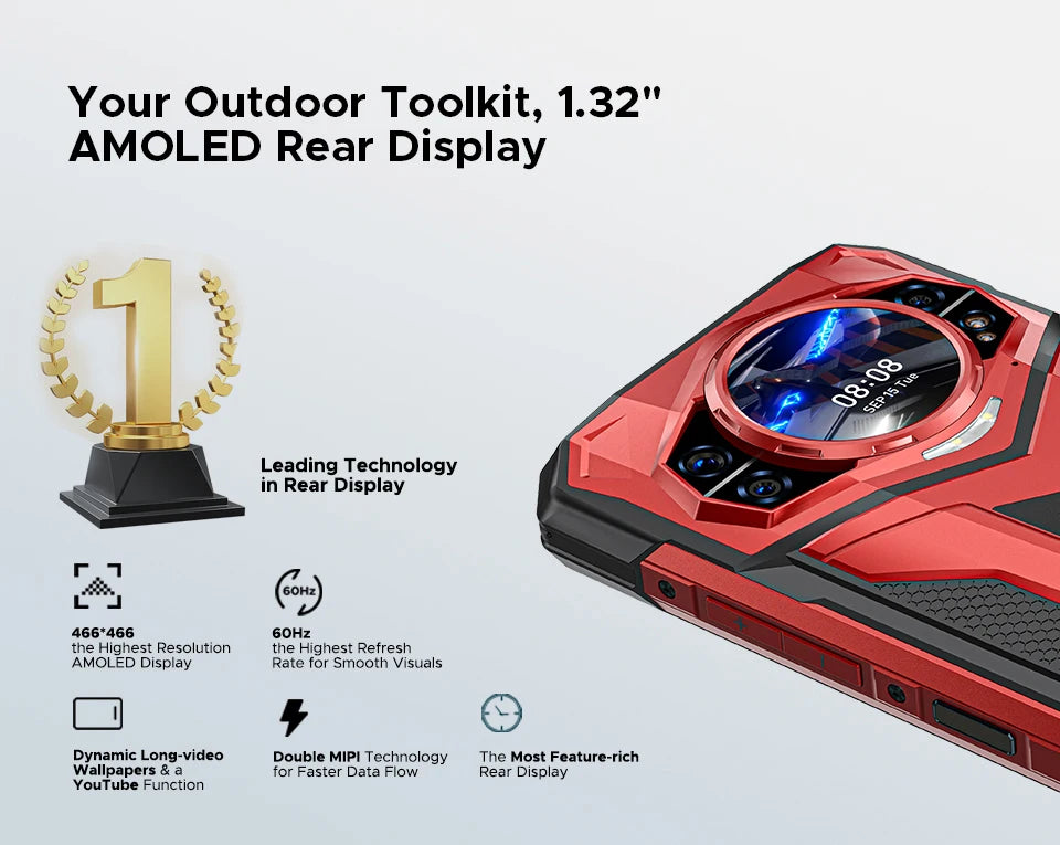 World Premiere DOOGEE S200 Plus 5G AI Rugged Phone Dimensity 7300 1.32" Rear Display 12+512GB 6.72'' 10100mAh Battery Smartphone