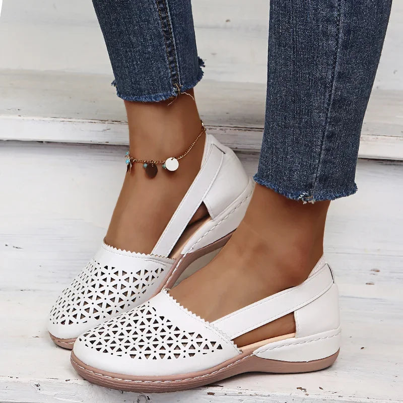 2023 New Women Wedges Sandals Hollow Out Vintage Woman Shoes Slip on Casual Sewing Ladies Sandal Female Summer Zapatos Muje