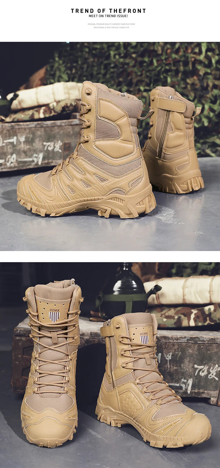 Special Forces Desert Combat Tactical Men's Tall Boots Wear-resistant Training Boots Waterproof Outdoor Mountaineering Sports Cl