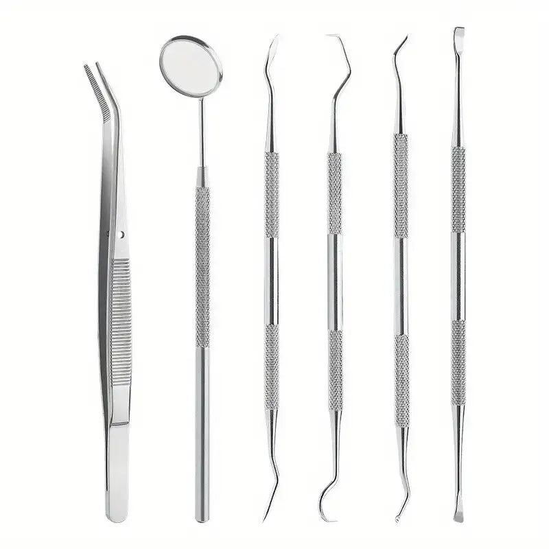 Stainless Steel Dentist Oral Tools Cleaning Flossing Tartar Removal Easy to Clean Not Easy to Break Dental Oral Mirror Care Kit