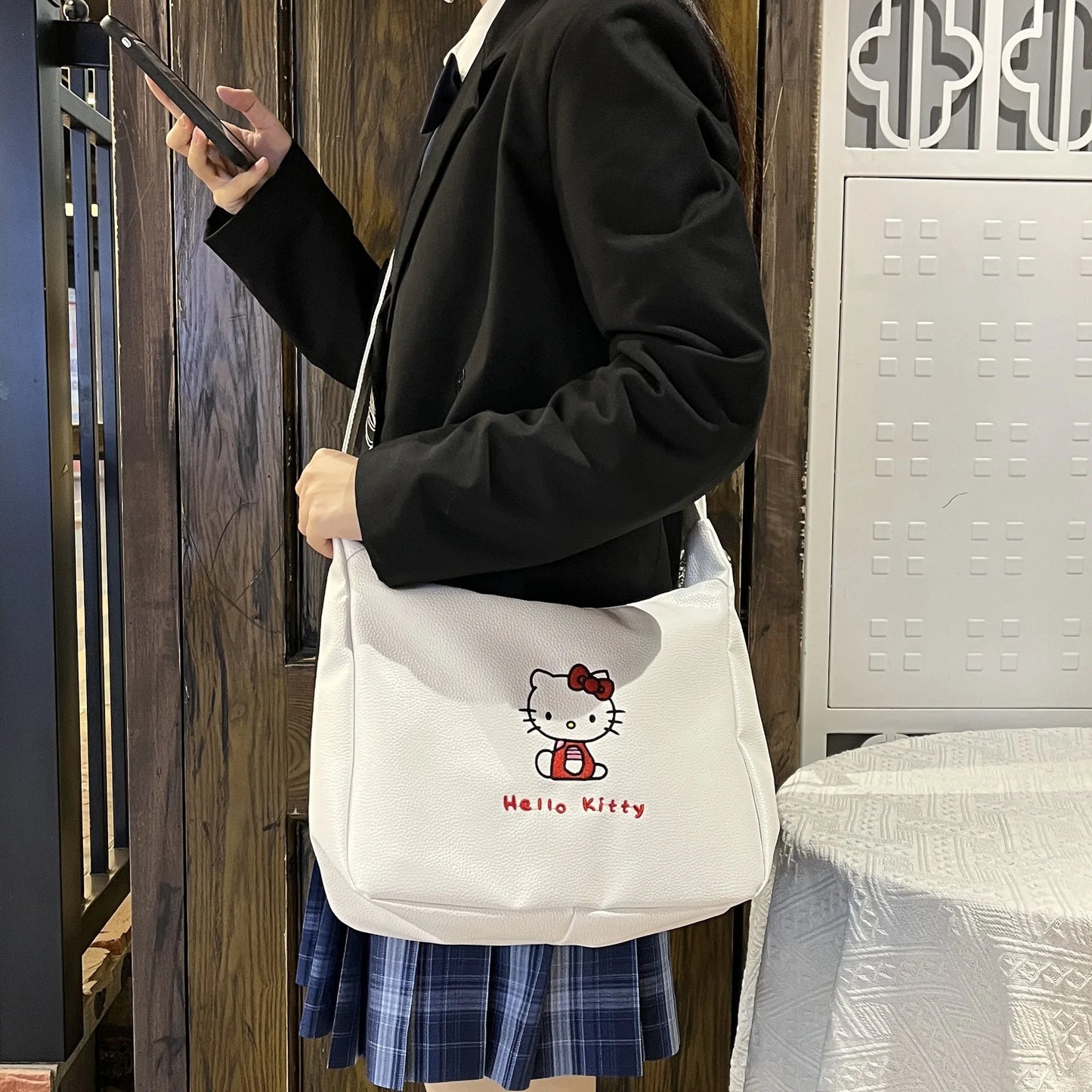 Sanrio One Shoulder Backpack Japanese Cute Large Capacity Crossbody Bag Cinnamoroll  Kuromi Bag